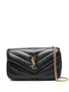 Saint Laurent Small Chevron Quilted Lambskin Bag In Black