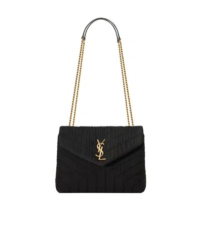 Saint Laurent Small Loulou Shoulder Bag In Black