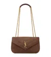 Saint Laurent Small Suede Loulou Shoulder Bag In Brown
