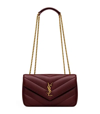 Saint Laurent Small Loulou Shoulder Bag In Burgundy