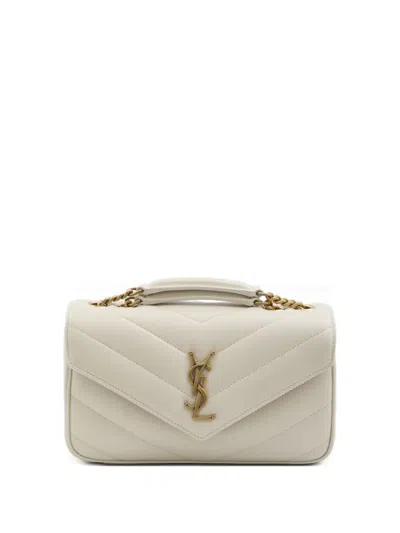 Saint Laurent Small Loulou Shoulder Bag In White