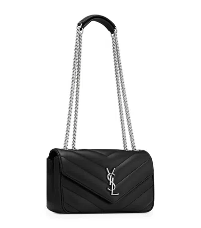 Saint Laurent Small Matelassé Lambskin Loulou Shoulder Bag In Black