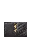 Saint Laurent Ysl Small Grain De Poudre Envelope Wallet In Black
