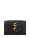 SAINT LAURENT SAINT LAURENT SMALL MATELASSE LEATHER ENVELOPE WALLET