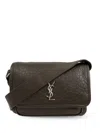Saint Laurent Niki Small Logo-appliquéd Textured-leather Messenger Bag In Brown