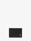 Saint Laurent Small Monogram Cardholder In Black