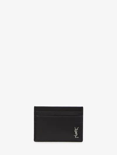 Saint Laurent Small Monogram Cardholder In Black