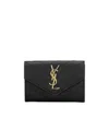 Saint Laurent Small Monogram Envelope Wallet In Black
