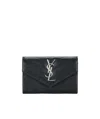 Saint Laurent Small Monogram Envelope Wallet In Black