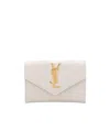 Saint Laurent Small Monogram Envelope Wallet In White