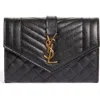 Saint Laurent Small Monogram Quilted Leather Wallet In Nero/nero/nero