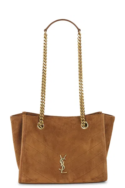Saint Laurent Small Niki East West Shopping Bag In Caramel Cognac
