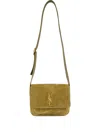 Saint Laurent Small Niki Suede Satchel Bag In Green