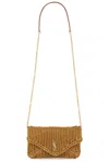 Saint Laurent Small Pouch On Chain In Light Brownie