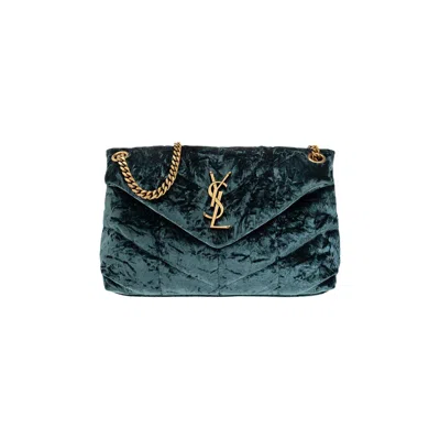 Pre-owned Saint Laurent Small Puffer Chain Bag 'bright Emerald' In Green