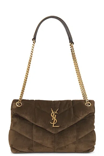 Saint Laurent Small Puffer Chain Bag In Brown