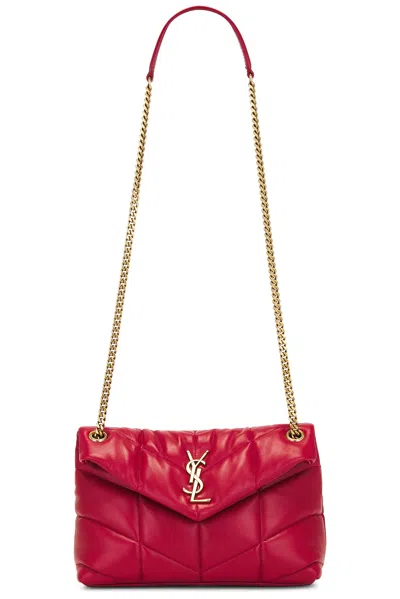 Saint Laurent Small Puffer Chain Bag In Red Danger