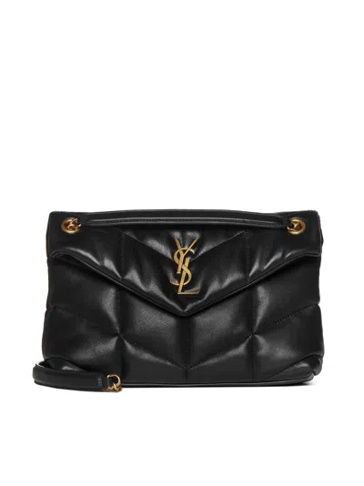 Saint Laurent Small Puffer In Quilted Nappa In Black
