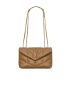 Saint Laurent Small Puffer Leather Shoulder Bag In Brown