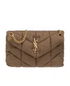 Saint Laurent Small Puffer Shoulder Bag In Brown