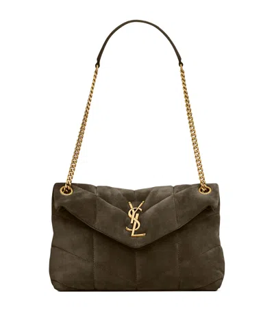 Saint Laurent Small Puffer Shoulder Bag In Green