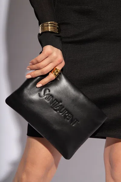 Saint Laurent ‘small Puffy' Clutch In Black