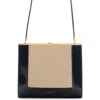 Saint Laurent Small Sac Colorblock Leather Shoulder Bag In Sea Salt/nero