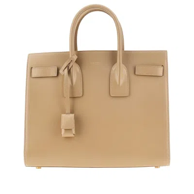 Saint Laurent Small Sac De Jour Leather Bag In Nude