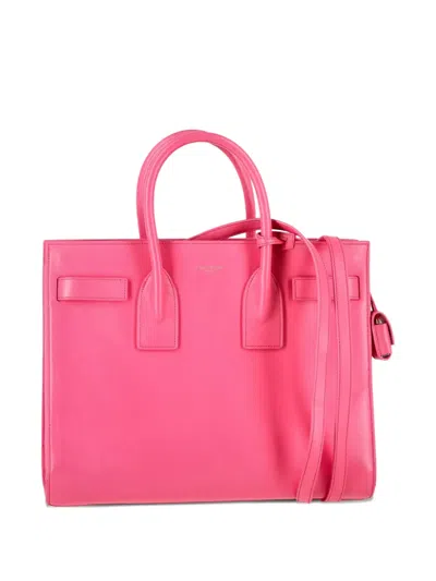 Pre-owned Saint Laurent Small Sac De Jour Leather Tote Bag In Pink