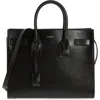 Saint Laurent Small Sac De Jour Leather Tote With Pouch In Nero/nero