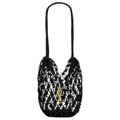 Pre-owned Saint Laurent Small Shopping Crochet Bag 'nero' | Black | Women's Size Onesize