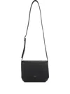 Saint Laurent Small Leather Logo Messenger Bag In Black