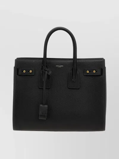 Saint Laurent Small Tote Bag Detachable Strap In Black