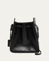 Saint Laurent Small Ysl Bucket Bag In Calfskin In Nero