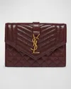SAINT LAURENT SMALL YSL ENVELOPE FLAP WALLET IN QUILTED LEATHER