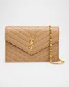 Saint Laurent Small Ysl Wallet On Chain In Quilted Leather In Multi