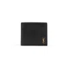 Saint Laurent Brushed Leather Black Wallet In Black