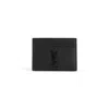 Saint Laurent Grained Leather Wallet With Multiple Card Slots In Black