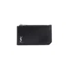Saint Laurent Tiny Cassandre Fragments Cardholder In Black