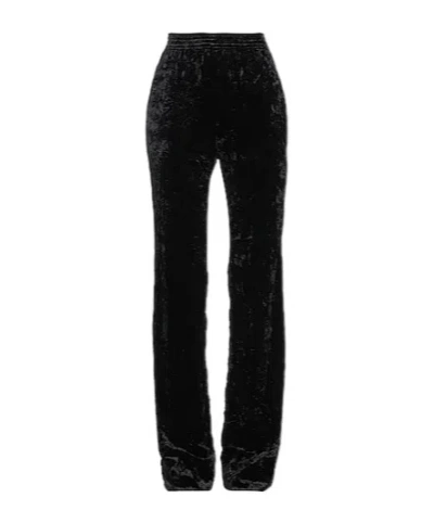 Saint Laurent Small-sized Stretch Wide-leg Trousers In Black
