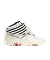 Saint Laurent Smith Striped Hi-top Sneakers In White