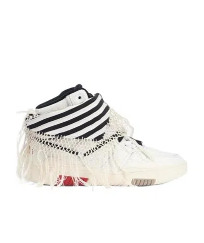 Saint Laurent Smith Striped Hi-top Sneakers In White