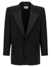 Saint Laurent Peak-lapel Single-breasted Blazer In Black