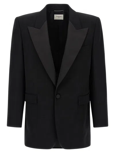 Saint Laurent Smoking Blazer In Black