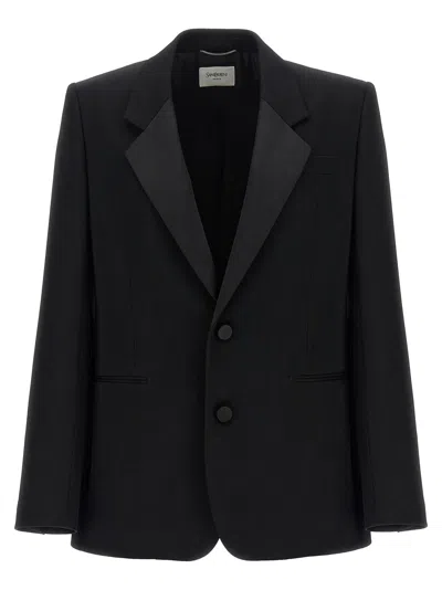 Saint Laurent Smoking Blazer In Black
