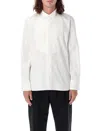 Saint Laurent Classic Relaxed Fit Smoking Shirt In White