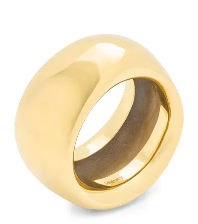 Saint Laurent Smooth Bangle In Metallic