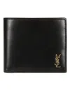 Saint Laurent Smooth Black Calfskin Bifold Wallet In Black