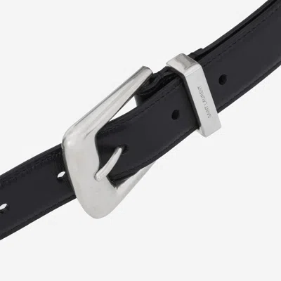 Saint Laurent Smooth Calfskin Leather Belt In Black
