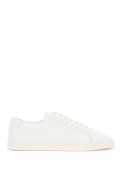 Saint Laurent Andy Leather Sneakers In White